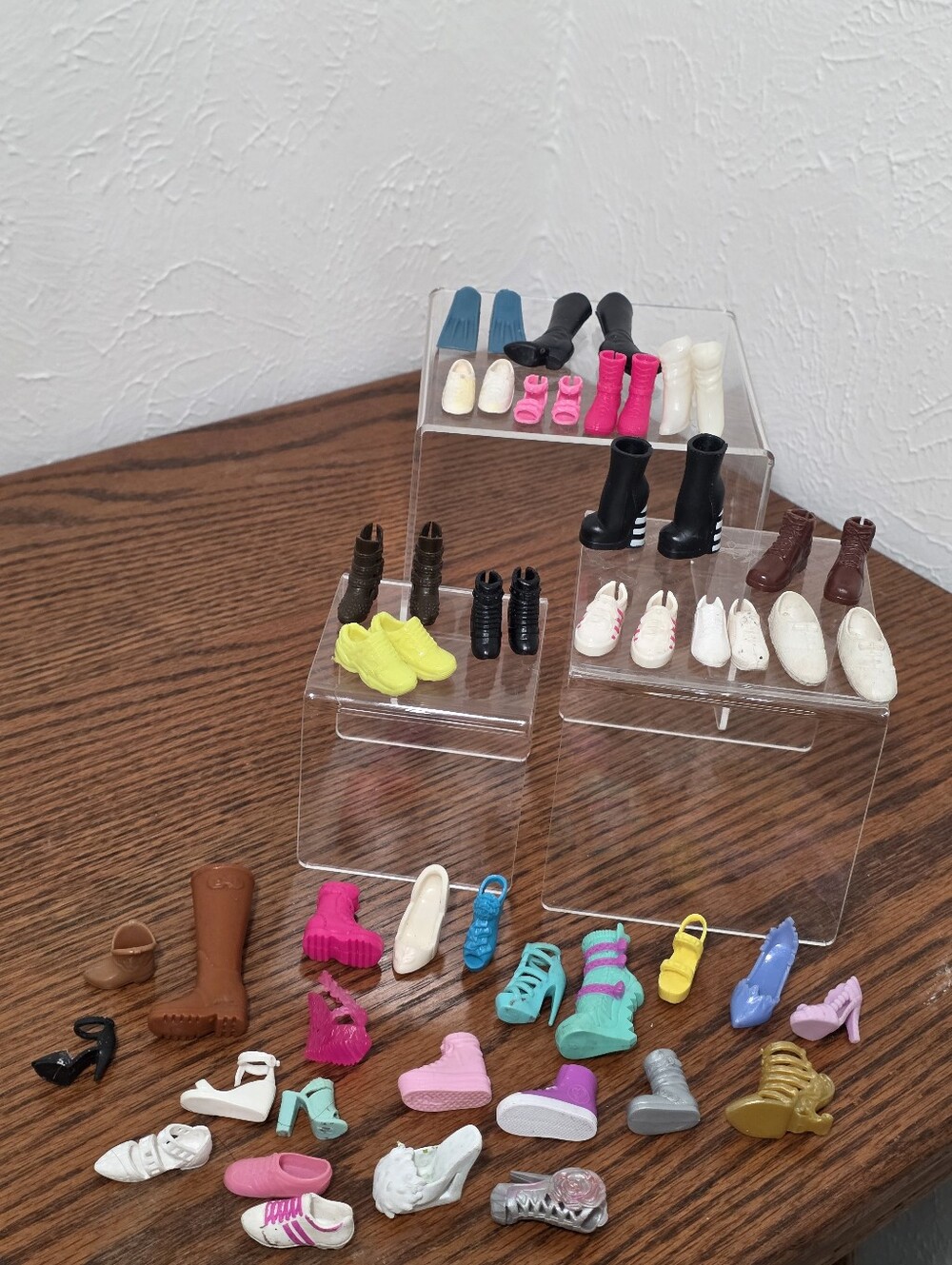 Barbie Or Comparable Shoes 14 Pairs + Singles Mixed Lot - Slippers, Heels, Boots